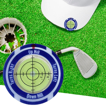 Golf hat clip level measurement tool with position mark green indicator in six colour shell options