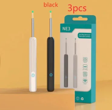 NE3 wireless otoscope ear cleaning kit with camera, LED light, and spoon heads