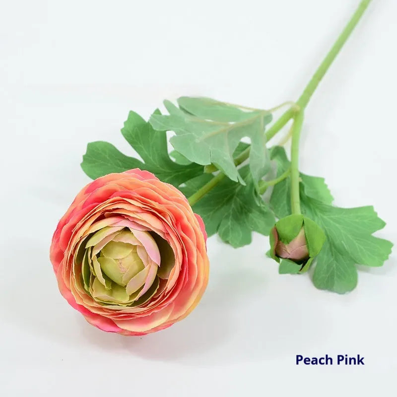 Single stem artificial silk peony flower in a choice of seven colours
