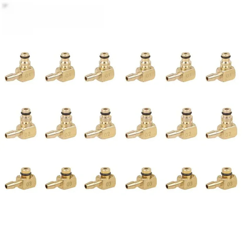 Brass and plastic fuel injection flow meter for oil return measurement, 37.5cm long.
