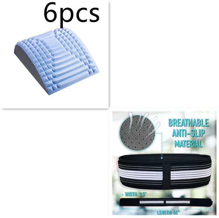 Premium back stretcher pillow with acupressure design to relieve neck, lumbar, and sciatica pain