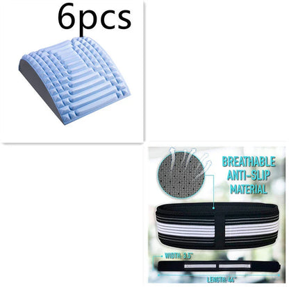 Premium back stretcher pillow with acupressure design to relieve neck, lumbar, and sciatica pain