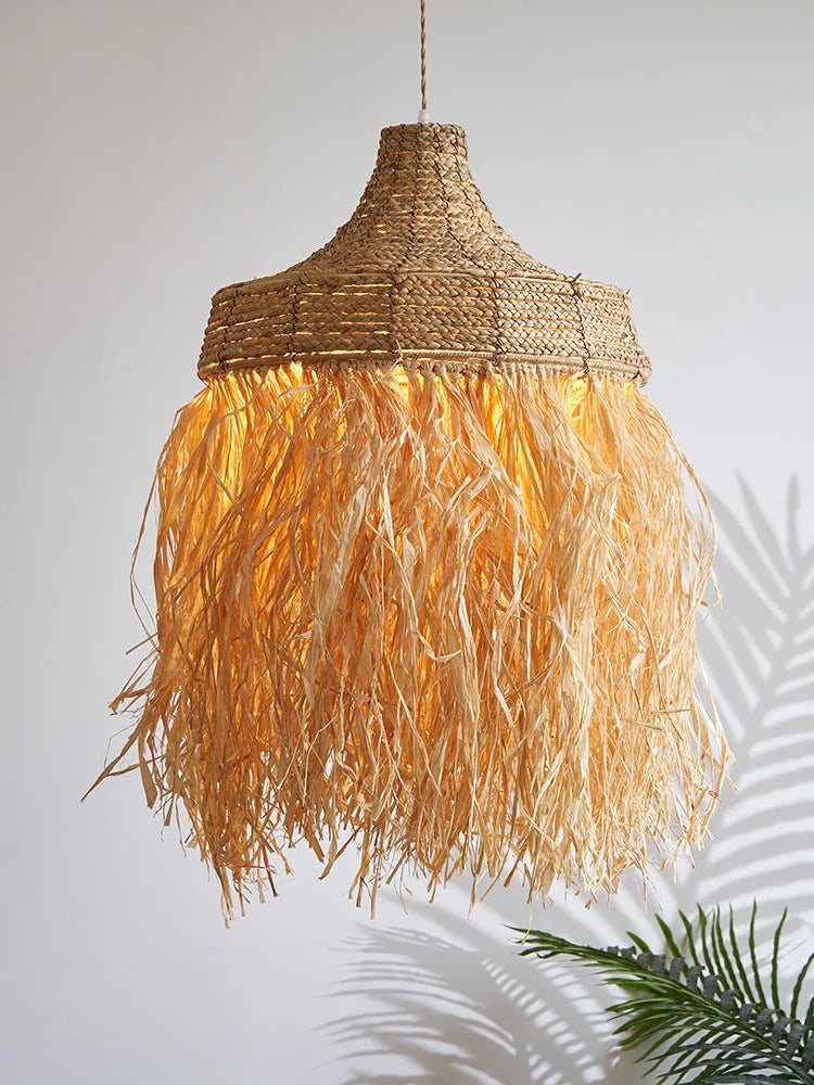 50cm diameter Southeast Asian style restaurant chandelier made from wild vetch and willow weaving