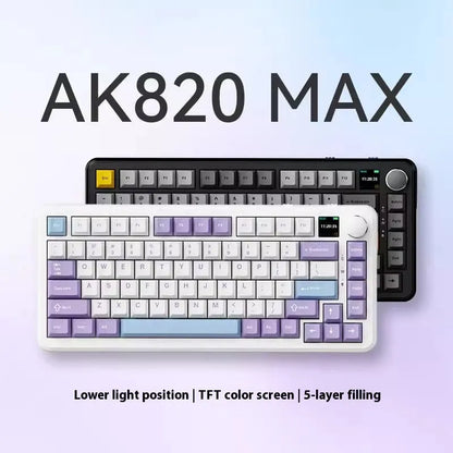 Three-mode mechanical keyboard with wireless hot-plug in black, grey and yellow colours