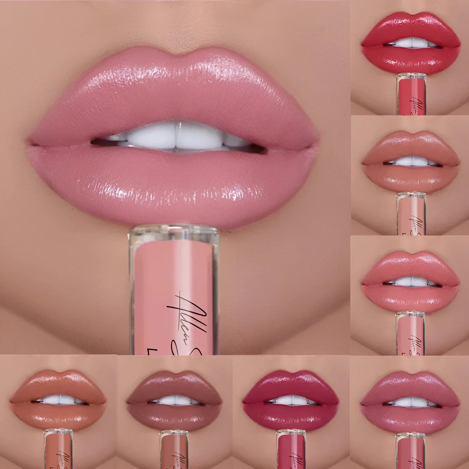 Silky cream texture mineral lip gloss in various colour shades