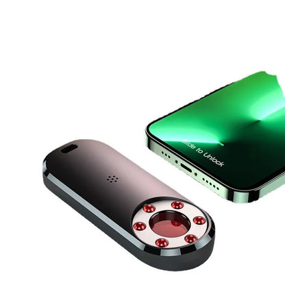 AK400 portable infrared security detector measuring 91x37x13mm with USB charging for anti-monitoring protection