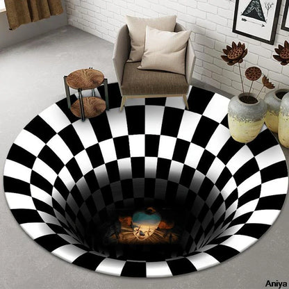3D Geometric Stereoscopic Illusion Floor Mat in vibrant colours with non-slip base