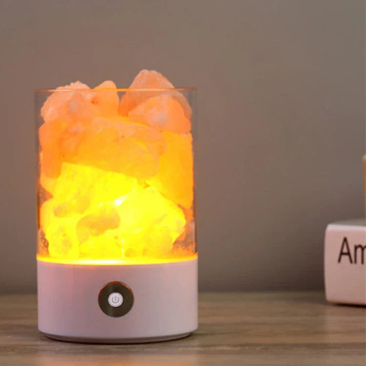 Himalayan Salt Lamp with Adjustable Color Changing LED Lighting for Air Purification and Relaxing Ambiance