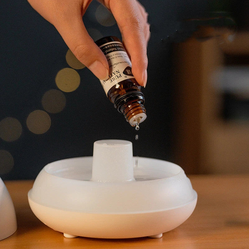 Soothing Aroma 7-Color Humidifier Diffuser with Flame-like Lighting Effect for Relaxation and Ambiance in Home