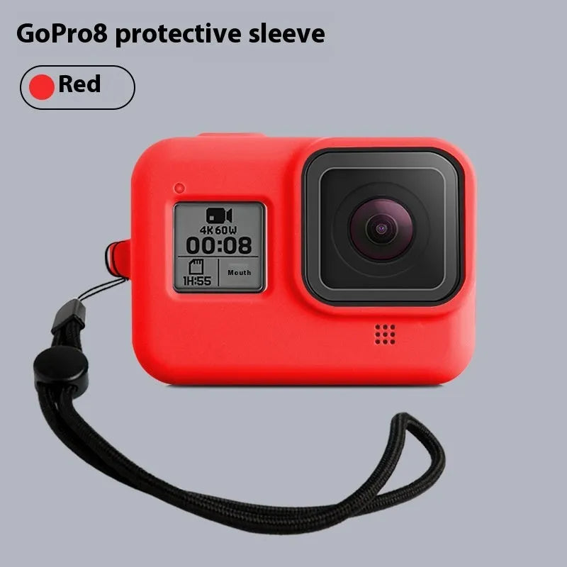 GoPro Hero8 Black silicone protective sleeve with anti-lost carrying strap in blue