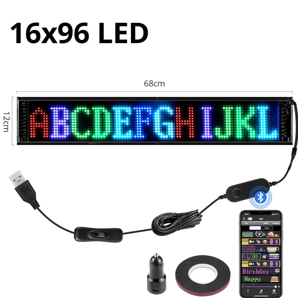 USB Programmable LED Pixel Matrix Soft Screen - 16x192 Resolution ...
