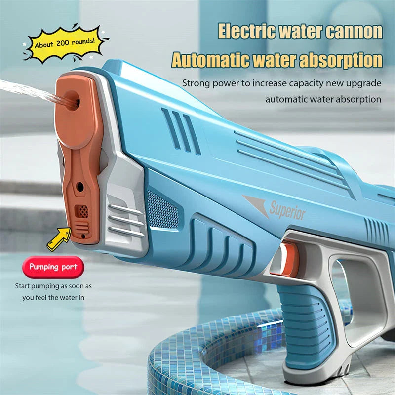 Rechargeable Automatic Water Blaster - Powerful motorized water gun for epic summer water fights and outdoor adventures