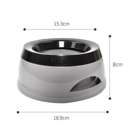 Grey floating anti-spill pet water bowl with 750ml capacity for dogs and cats