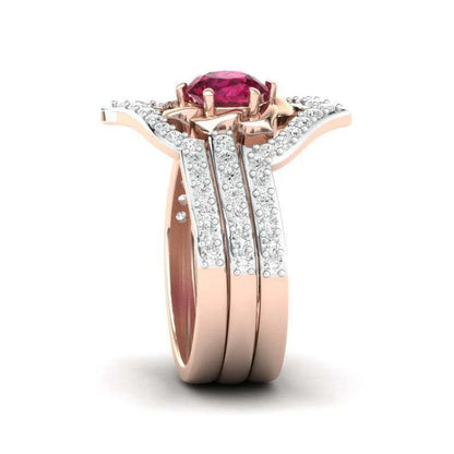Exquisite rose gold flower ring with intricate floral design, perfect for anniversaries and weddings