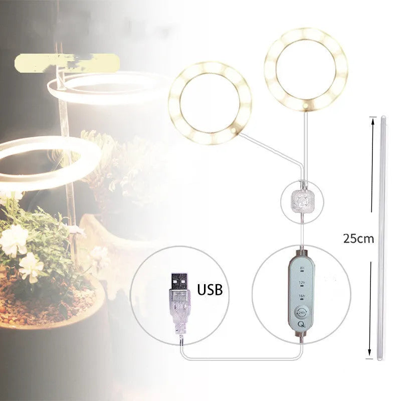 USB LED plant grow light with acrylic stick in multiple head configurations
