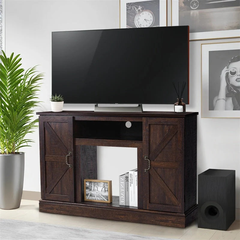 Vintage wooden TV cabinet in khaki, perfect for living room storage and decor