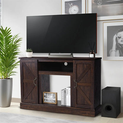 Vintage wooden TV cabinet in khaki, perfect for living room storage and decor