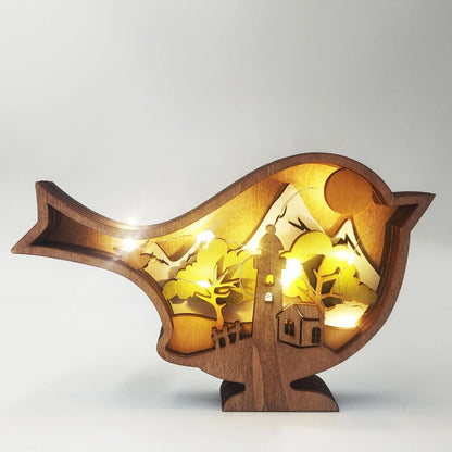 Boxwood animal home decoration with natural wood texture and detailed carving