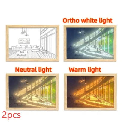 Customizable illuminated picture frame with adjustable LED lighting for home decor