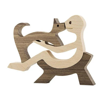 Nordic style wooden office desktop ornament with polished finish and bionic animal design
