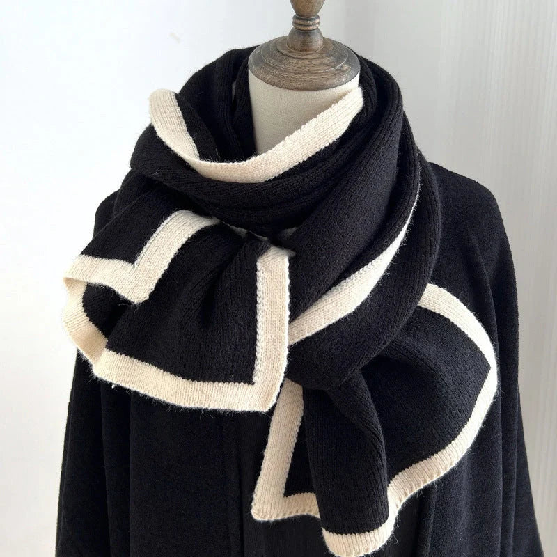 Premium knitted wool scarf in various classic British colours, including red, camel, grey, black, beige, and army green