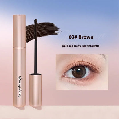 Black and brown long curling long-lasting mascara with fibre brush applicator