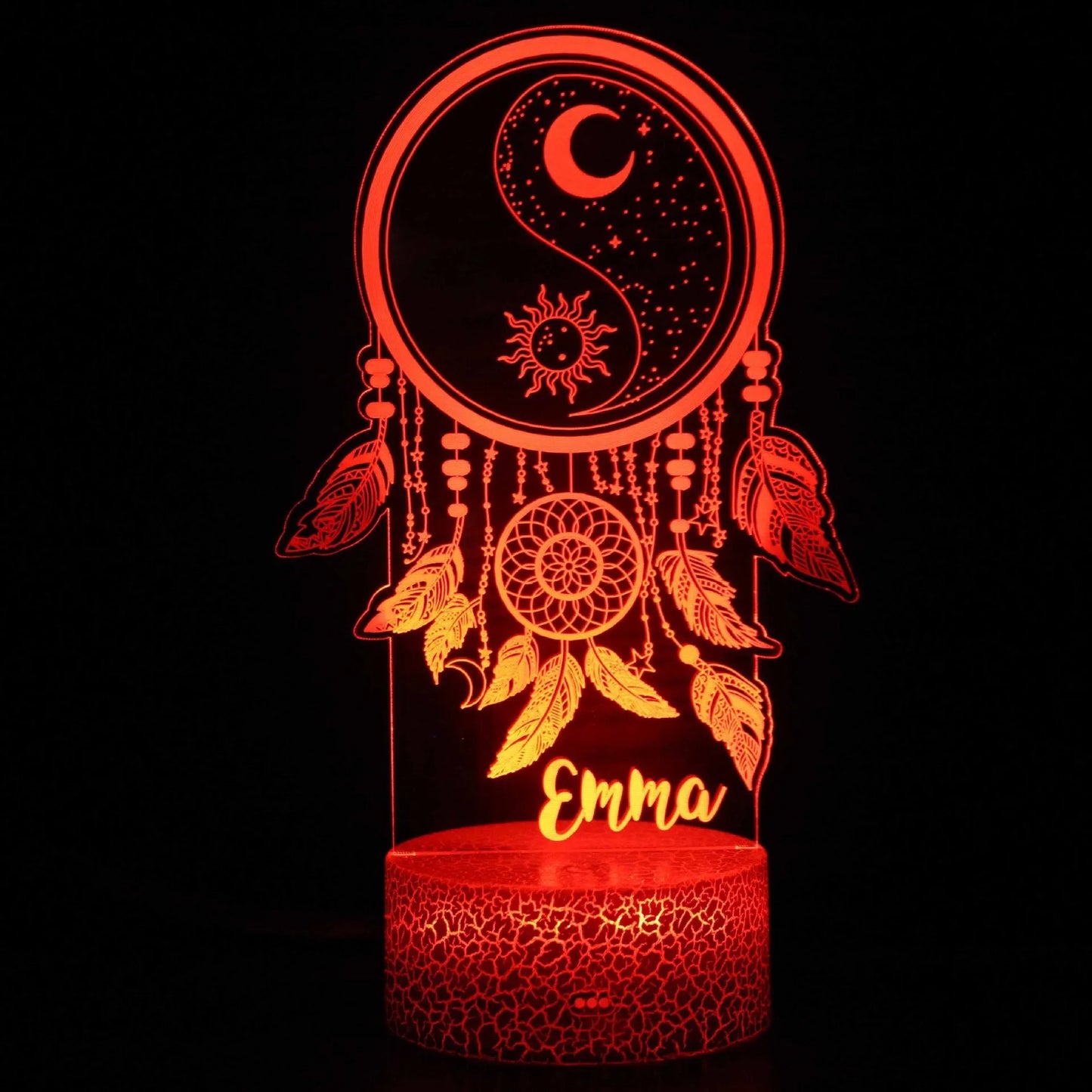 3D cartoon LED night lamp with touch controls and remote on black base