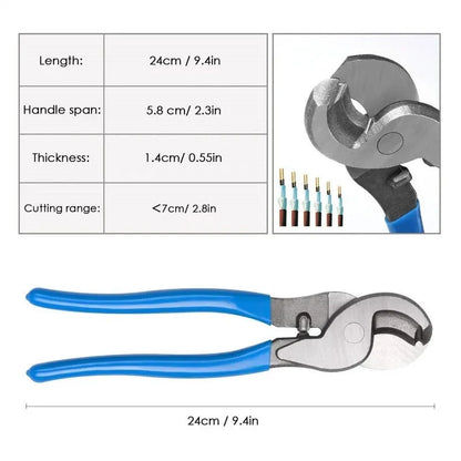 HX-50B crimping pliers with cable cutter, high carbon steel construction with vinyl handles
