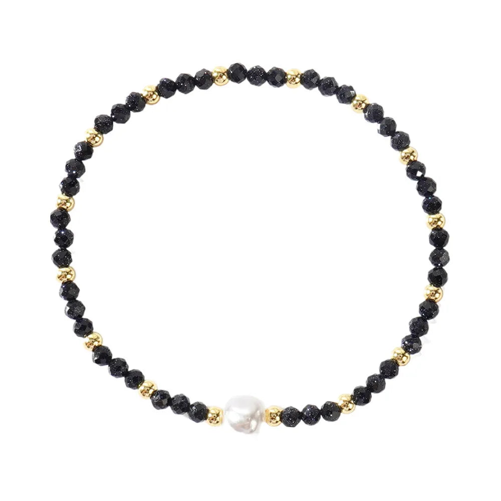 Natural stone geometric ellipse bracelet in various colour options