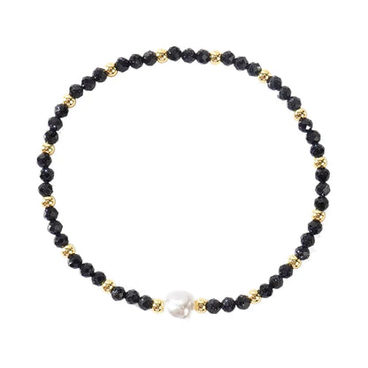 Natural stone geometric ellipse bracelet in various colour options