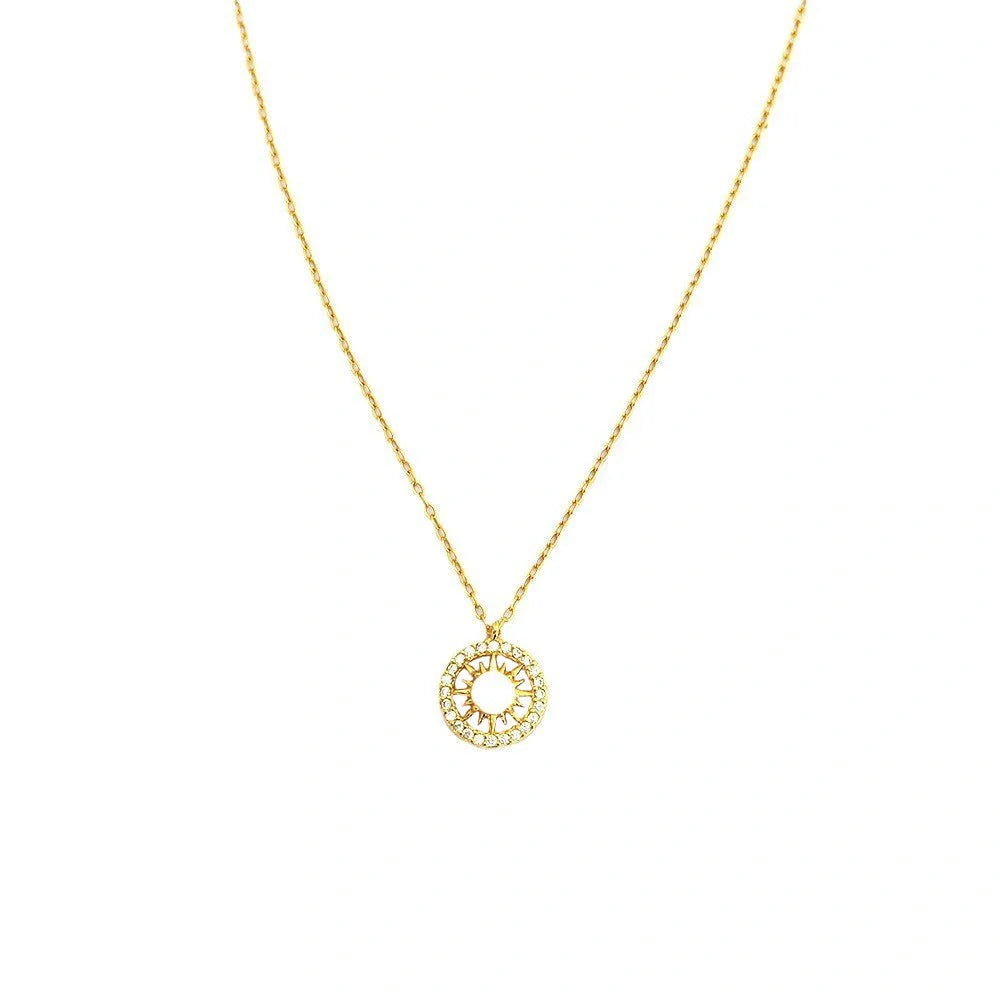 Elegant Celtic Moon and Sun Necklace in Premium 925 Sterling Silver with Celestial Motifs and Sparkling Asterism Diamonds