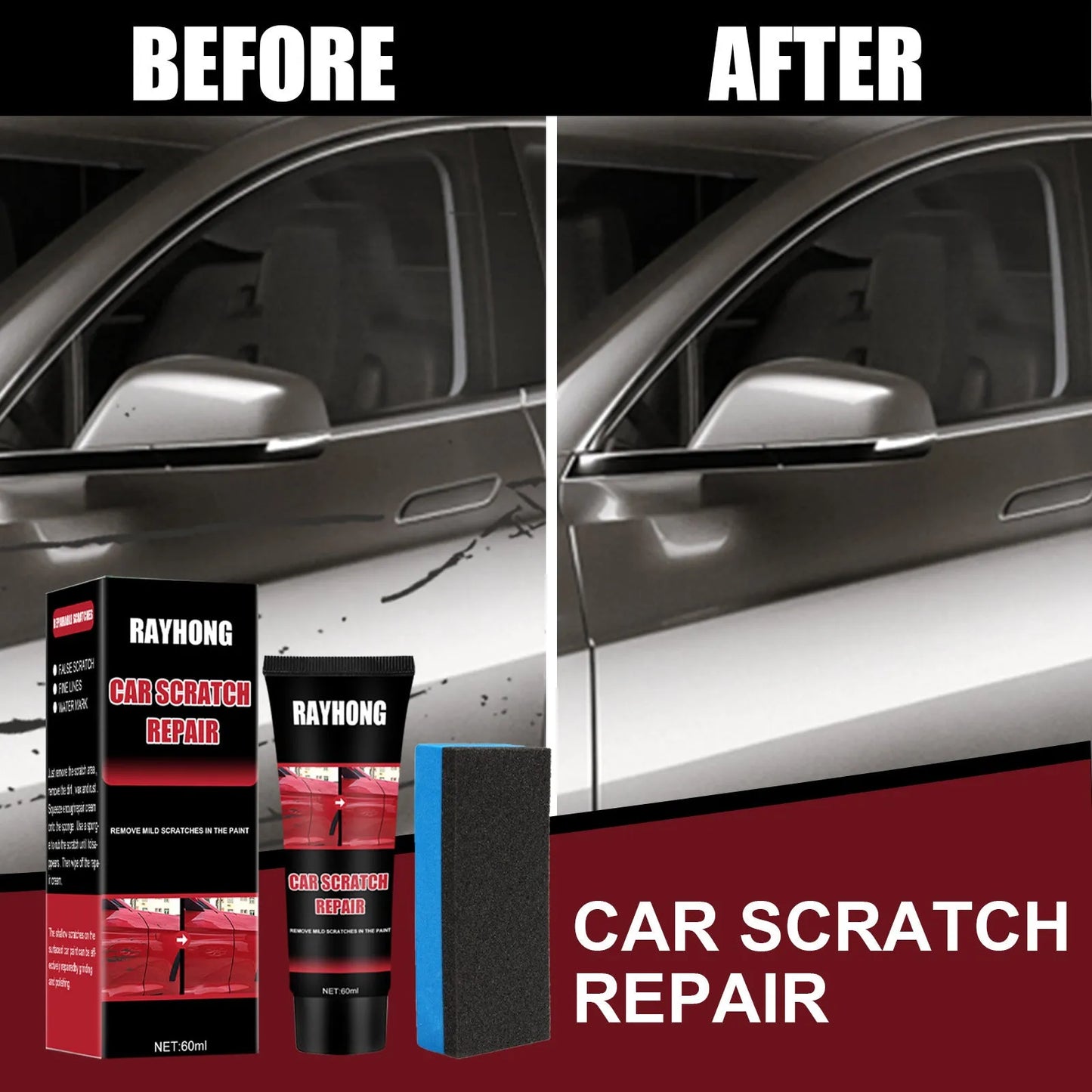 60ml automotive scratch repair wax stick for paint surface maintenance