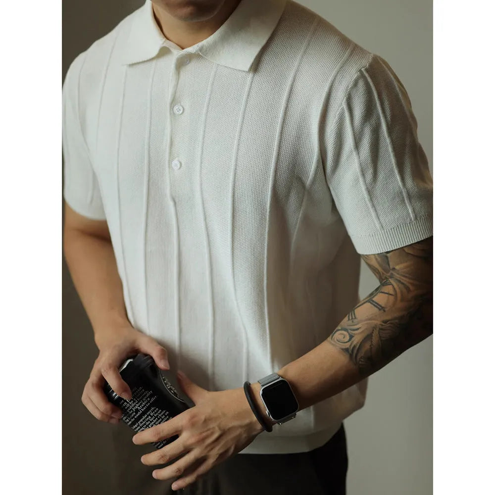 Men's solid black loose fit basic t-shirt made from polyester fabric, front view.