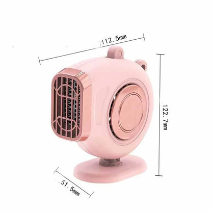 Dual-function car heater and defroster with adjustable mount, designed to quickly remove frost and fog for improved visibility and provide reliable heating for year-round comfort.