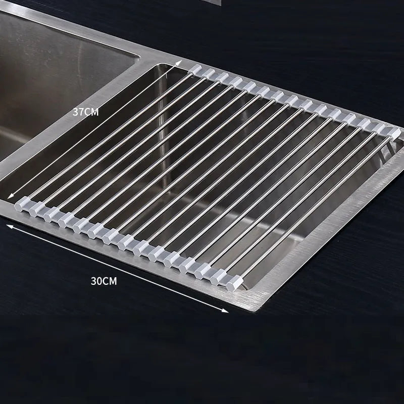 PP pot mat and kitchen drainage rack with stainless steel pipe insulation pad, modern minimalist, sizes 37x23cm to 47x36cm