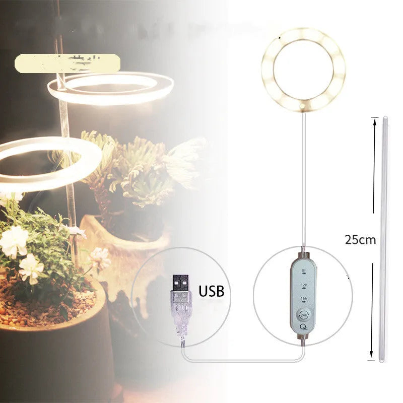 USB LED plant grow light with acrylic stick in multiple head configurations