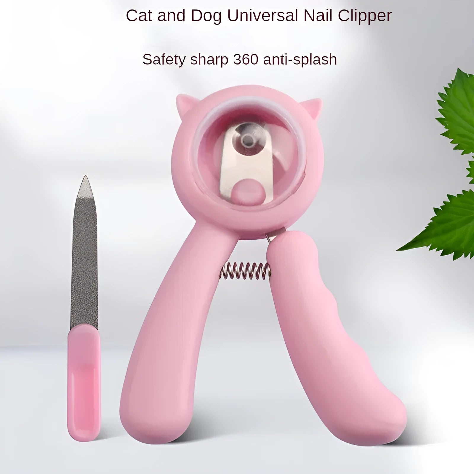 Blue pet nail clipper with stainless steel sickle blade and safety guard for trimming dog or cat claws.