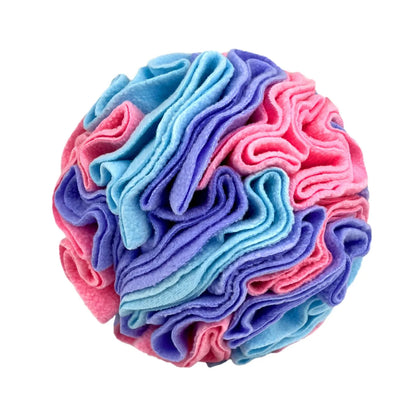 Polar fleece pet sniffing toy ball in 8cm to 20cm sizes for molar chewing and training