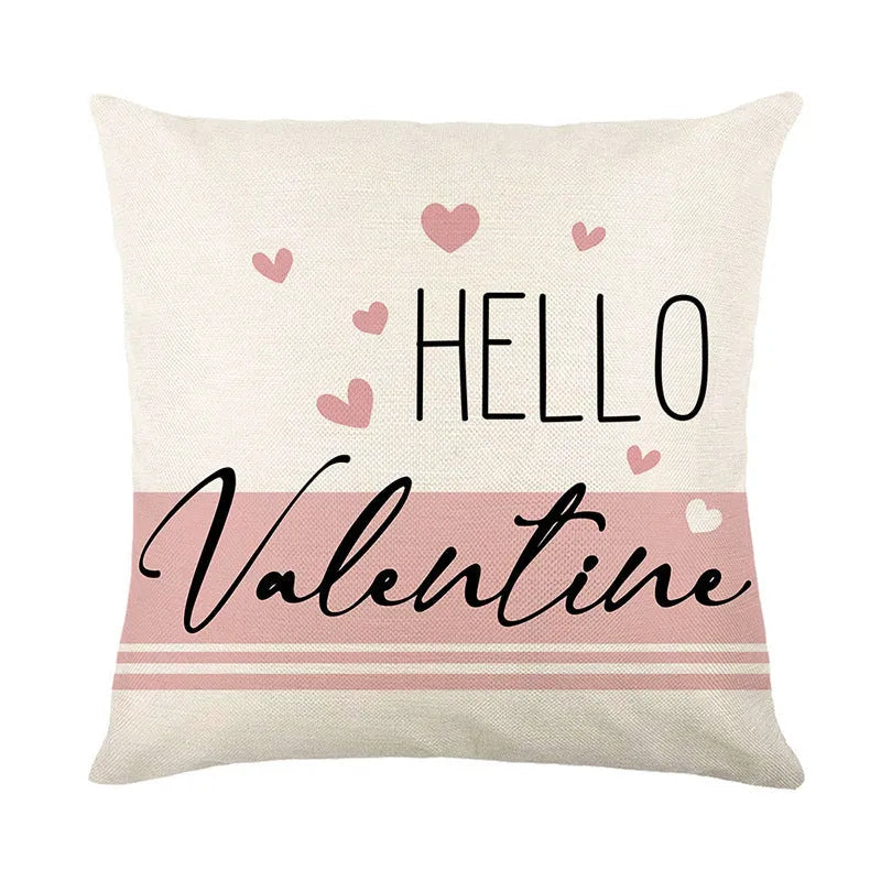 Plaid heart printed Valentine's Day pillow cover measuring 45x45cm in one of four colour options