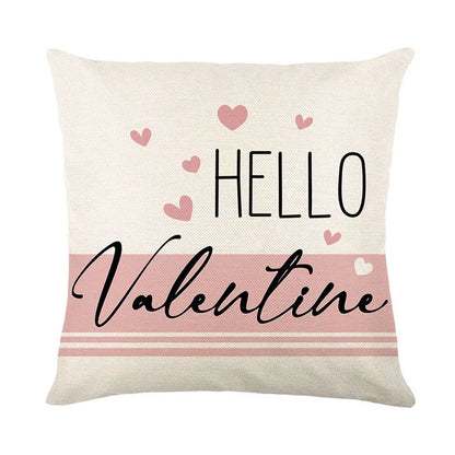 Plaid heart printed Valentine's Day pillow cover measuring 45x45cm in one of four colour options