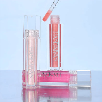Set of six pearlescent lip lacquer tubes in shades 01 to 06, 1.8ml each.