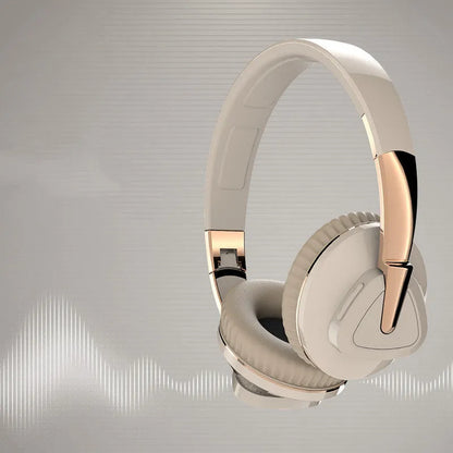 H3 wireless over-ear headset in black showing AUX port and on-ear controls.