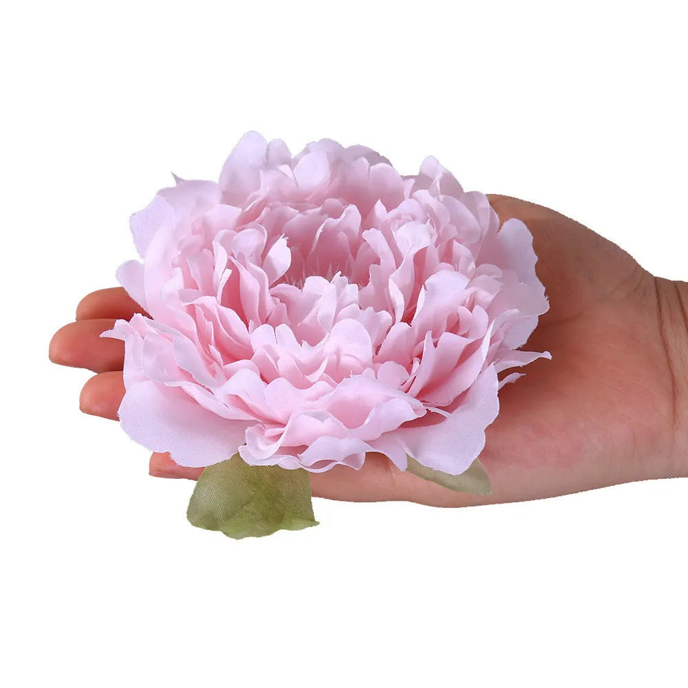 Silk simulation peony flower head in six colours for wedding decoration and photography props