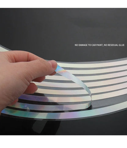 Waterproof laser reflective wheel hub stickers for cars and motorcycles in PET material