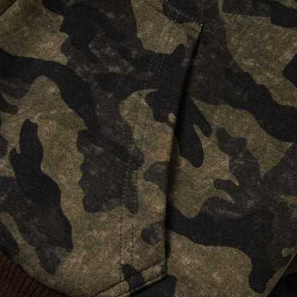 Women's camouflage reversible hooded jacket with detachable fur hood, cotton, long sleeves, sizes S M L