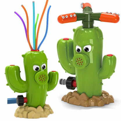 Playful backyard water sprinkler with adorable cactus design, perfect for summer fun and outdoor entertainment