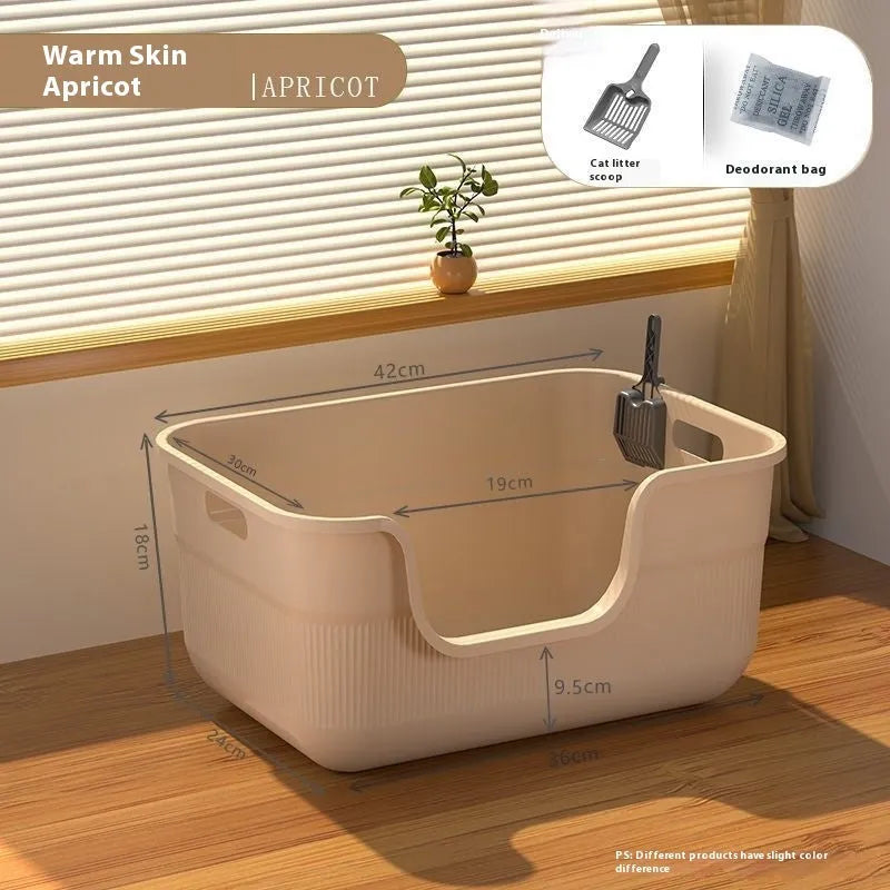 Oversized semi-closed cat litter box in selected colour with free extra-large litter scoop