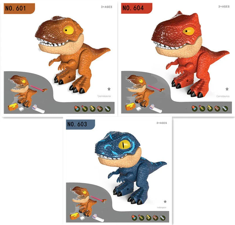 Transformative dinosaur-themed stationery set with movable joints and integrated school supplies