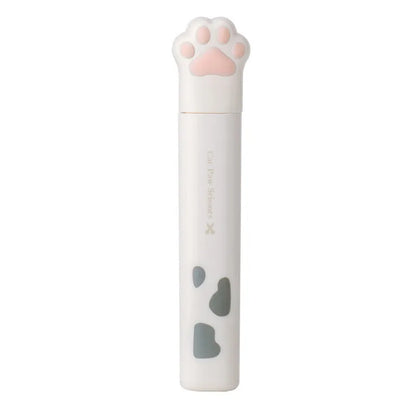 Closed cat paw design mini folding scissors showing safety lock, in choice of colours.