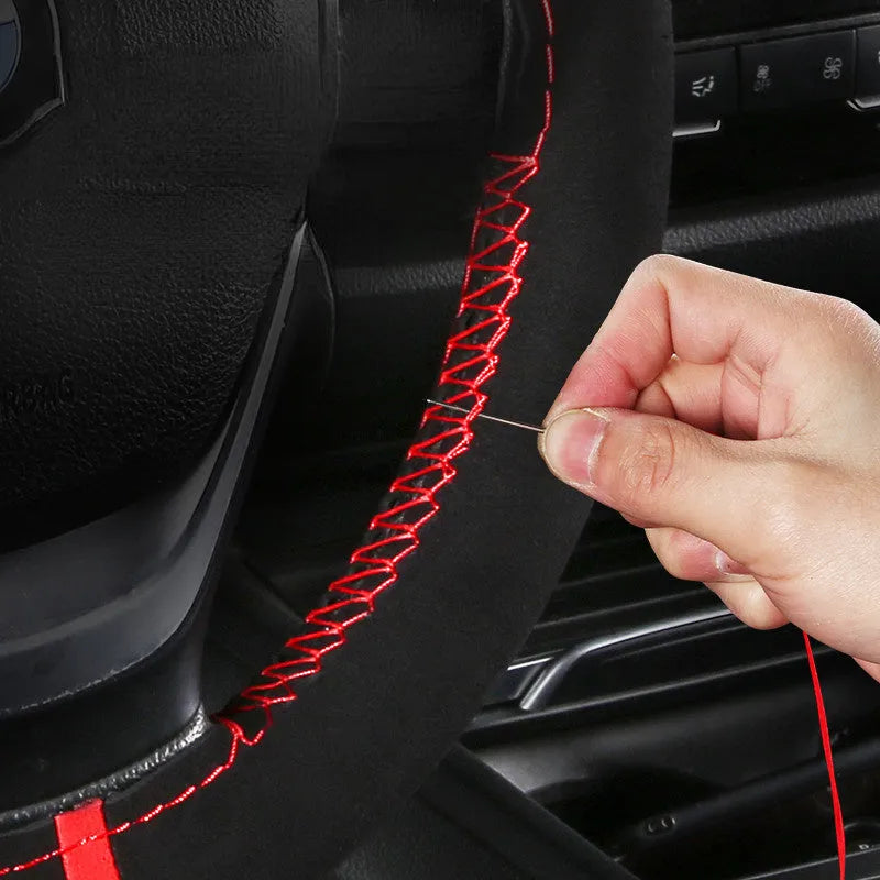 Suede wool microfiber automobile steering wheel cover with 38cm diameter universal fit